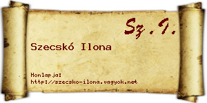 Szecskó Ilona névjegykártya