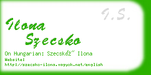 ilona szecsko business card